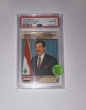 Pro Set 1991 Desert Storm #69 Leader Saddam Hussein Rookie Card PSA 10 picture