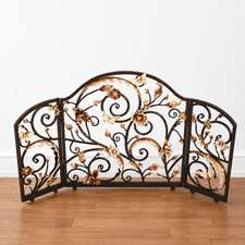 Jay Strongwater Vincenté Fireplace Screen - Gold & White picture