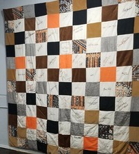 GENUINE CELEBRITY AUTOGRAPHS SIGNED VINTAGE HANDMADE PATCHWORK QUILT picture