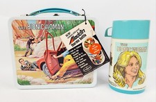 BEAUTIFUL BIONIC WOMAN LUNCHBOX W/ THERMOS & HANG TAG ALADDIN INDUSTRIES NM+ picture