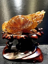 2.7LB Rare Natural Rutilated dragon turtle Quartz Mineral specimen Decor+base picture