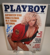 Playmate Erika Eleniak Miss July 1989 signed Playboy magazine August 1990 Rare picture