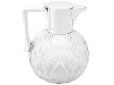 Antique George V Cut Glass & Sterling Silver Mounted Claret Jug Birmingham 1910s picture