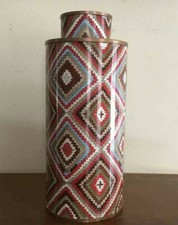 RARE Mid 20th Century Fabienne Jouvin Paris “Kaleidoscope” Cloisonné Tall Jar picture