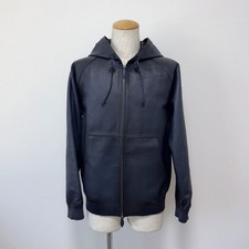 Berluti Patine Leather Zip Up Hoodie Jacket Blouson Fw22 Blue 48 Tagged picture
