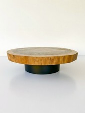 Vintage Live-Edge Bolacha Wood Slab Coffee Table Mid Century Modern picture