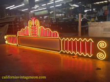 Vintage 1980's HUGE 16 FT. THEATER MARQUEE Neon Sign - Home Theater COLLECTIBLE picture
