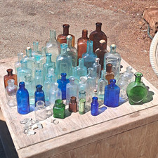 150 Plus APOTHECARY Pre 1900s Antique MEDICINE BOTTLES NO CHIPS NO CRACKS picture