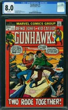 Gunhawks 1 CGC 8.0, 1972, Marvel, 1st Gunhawks, Reno Jones and Kid Cassidy picture