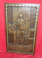 Antique Courthouse Bronze Plated Plaque Representative To Assembly Lincoln picture