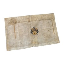 1580 Portugal King Antonio Signed Illuminated Royal Charter Manuscript Document picture