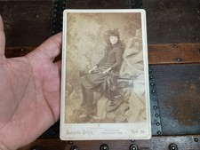 Rare 1880s Cabinet Card Photo Of May Lillie With Rifle - Pawnee Bills Wife  picture