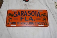 Sarasota Fla. (Florida) Home of Ringling Circus License Plate Vanity Decorative picture