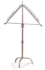Wrought Iron Ecclesiastical Pricket Candelabrum Vintage Gothic Medieval  picture