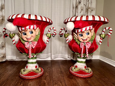 Katherine's Collection Cuckoo Christmas Elf Urn/Planter Set of 2 27” picture