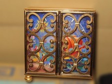 Imhof Swiss Cloisonne Enamel Desk Clock 15 Jewels 8-Day Manual Wind RARE Vintage picture