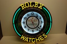 ROLEX NEON WALL CLOCK. PRISTINE & MINT. 24