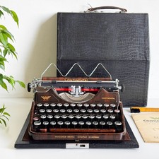 Rare Continental Portable Typewriter | Pre-War | Faux Woodgrain, Serviced, 1930s picture