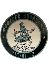 VINTAGE Jeep Off-road Car Club Boulder Bouncers Colorado Grille Badge RARE 50s picture