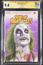 STUFF OF NIGHTMARES #1 CGC 9.4 SS Martin Zavala Airbrush SKETCH Beetlejuice picture