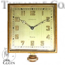 Tiffany & Co Elgin 8 Day Travel Dashboard Clock Non Working Keystone 1920s picture