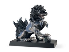 Lladro Guardian Lion Sculpture. Black. Limited Edition 01001995 picture