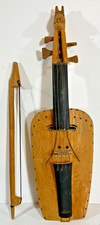 Vintage Rarámuri/ Tarahumara Native Indian Carved Folk Violin & Bow c. mid-1900s picture