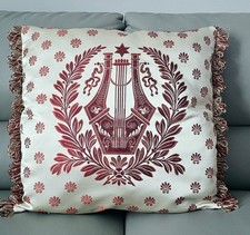 Scalamandre Lyre & Swan Silk Lampas Pillow Strawberry Mansion Philadelphia PA picture