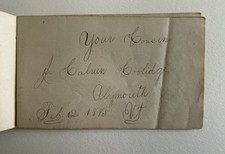 1885, Calvin Coolidge Age 12 Autograph Album With Family Signatures Vermont picture