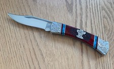 STUNNING YELLOWHORSE BUCK 110 KNIFE NEVER USED RARE BRST2 picture