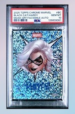 2025 Topps Chrome Marvel Black Cat /20 Mask-Off Facsimile Auto PSA 10 Pop 1 💎 picture