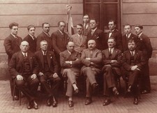 ORIGINAL 1929 PHOTO - BENITO MUSSOLINI WITH ENTOURAGE - LEMBERG, LEOPOLI POLONIA picture