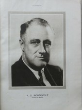 ORIGINAL PRESS ARTICLE FROM 1937 Portrait F.D. ROOSEVELT President of the U.S.A picture
