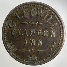 British G Lerwill Clifton Inn 2 1/2 D Token Coin | Fine Collectable Grade picture