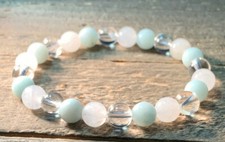 *JOY AWAKENING CRYSTAL BRACELET AZUMAR WHITE AZEZTULITE SATYALOKA AZEZTULITE* picture