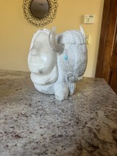 Alabaster Marble NAVAJO Indian BUFFALO / Human 23 lb STUNNING ART Sculpture RARE picture