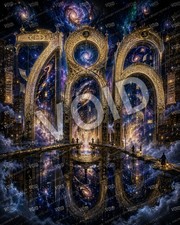 3D Ornate Islamic  with Lanterns & Crescent Moon – High-Res Digital Download picture