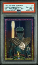 1994 Mighty Morphin Power Rangers The Green Ranger Series 1 🔵 foil Rare  PSA 6  picture