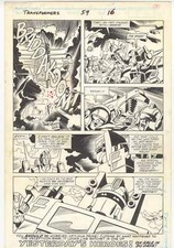 Transformers #59 Pg 20 Jose Delbo Original Comic Art Grimlock Optimus picture
