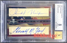 2008 CO-SIGNERS DUAL AUTO:RICHARD NIXON/GERALD FORD #1/1 AUTOGRAPH PRESIDENT BGS picture