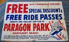 Paragon Park Nantasket Beach Sign Original - RARE - HUGE 5' WIDE - picture