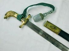 German WW1 Prussian Eagle Head Ruby Jaeger Battalion Dagger Badge Order Knot picture