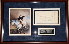GEORGE WASHINGTON SIGNED DOCUMENT FRAMED certified Authentication Letter picture