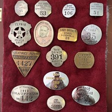 15 different Ohio city chauffeur badges all pins intact picture