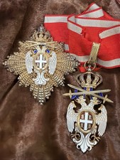 SERBIA Order of the WHITE EAGLE Set Grand Cross With the Brest Star  with swords picture