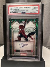 2024 Topps Chrome Marvel Spider-Man Character Auto /99 Green Gamma Ray PSA 10 picture