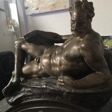 Michelangelo Twilight Sculpture F. Barbedienne (Reduction Mecanique) Bronze picture