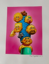 Rare 1/1 The Simpsons Marge FINAL CARD ART Painting 2016 Garbage Pail Kids #1ab picture