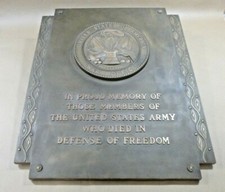 Vintage Genuine U.S. Army War Department War Office Memorial Bronze Plaque  picture