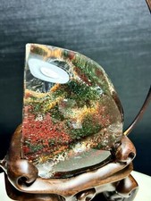 1.3LB Top Natural Colourful ghost phantom Quartz Crystal Mineral specimen+base picture